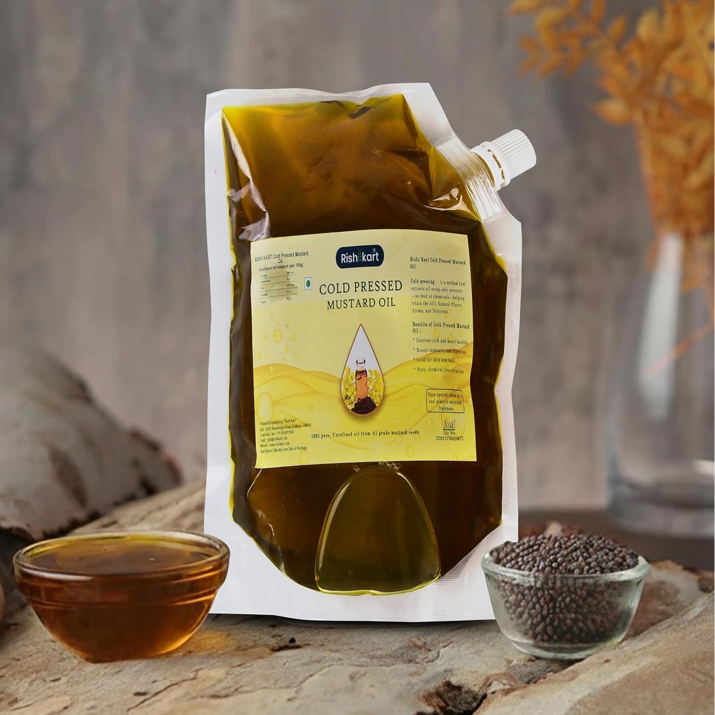 Cold Pressed Mustard Oil 1L (500ml x2)