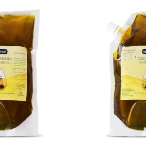 rishi kart cold pressed pure mustard oil 1 liter | kacchi ghani wood pressed | kachi kather ghani shorsher tel – 1 l (500 ml x 2)