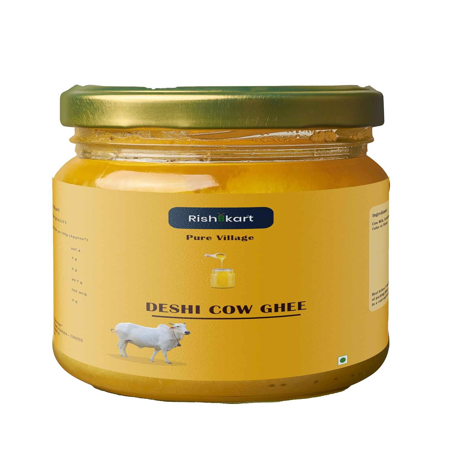 rishi kart authentic desi gawa ghee nabadwip (200 g, desi cow ghee glass jar) rishi kart authentic desi gawa ghee nabadwip (200 g, desi cow ghee glass jar)