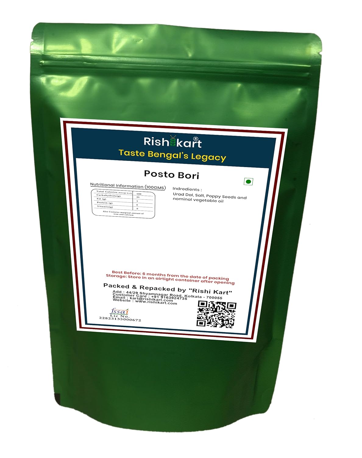 rishi kart bengali posto bori (posto & beulidal) | premium handmade vadi 250 gm rishi kart bengali posto bori (posto & beulidal) | premium handmade vadi 250 gm