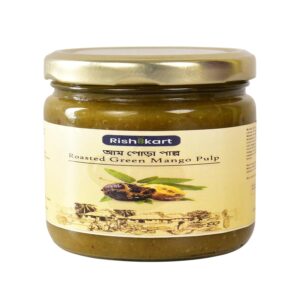 rishi kart green mango pulp aam pora pulp 400g | roasted raw kaccha aam pulp | smoky, tangy & sweet | traditional summer drink | natural & authentic