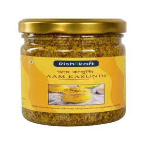 rishi kart homemade aam kasundi bengali mango mustard sauce | traditional handcrafted recipe | authentic bangladeshi style kasundi | no preservatives | 400g