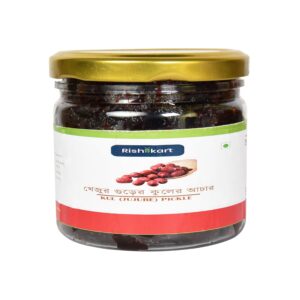 rishi kart kuler achar | jujube pickle | ber ka achar | sweet & sour berry pickle made with nolen gur glass jar 250gm