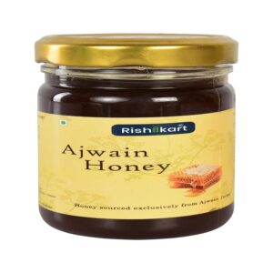 rishi kart ajwain honey 400g | natural raw & unprocessed | no sugar added | pure ajwain flower honey | vegetarian