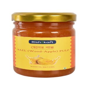 rishi kart bel pulp | bael pulp | wood apple pulp | bel er pulp | 100% fresh bhel pulp, ready to eat | 400 g bal pulp glass jar