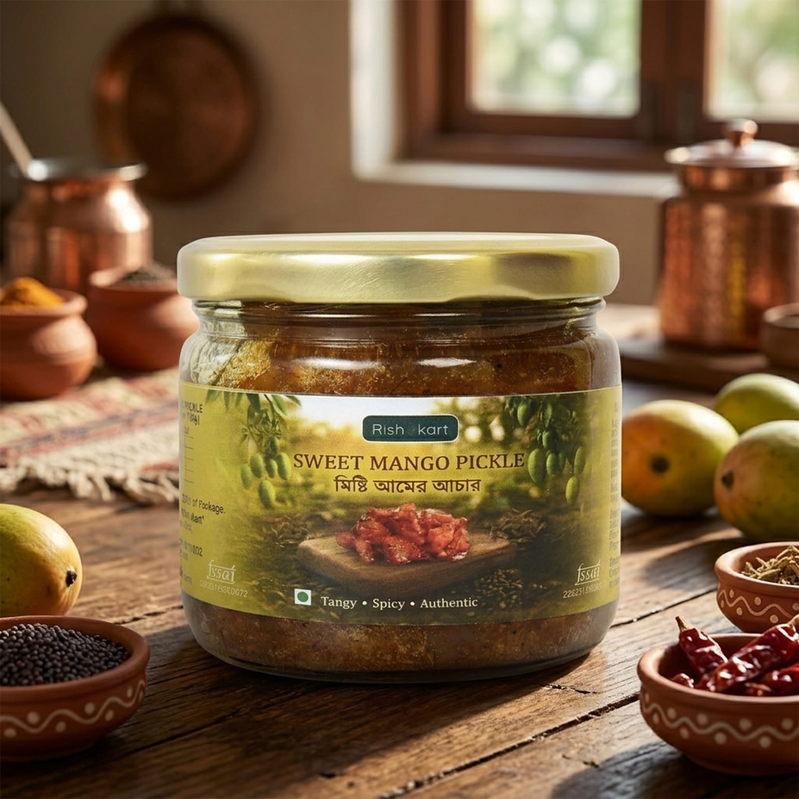 rishi kart sweet mango pickle 250g | misti aam achar bengali style | traditional handmade | sweet & tangy flavor | no artificial preservatives rishi kart sweet mango pickle 250g | misti aam achar bengali style | traditional handmade | sweet & tangy flavor | no artificial preservatives