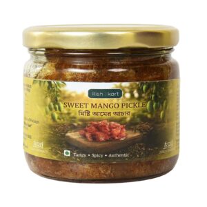 rishi kart sweet mango pickle 250g | misti aam achar bengali style | traditional handmade | sweet & tangy flavor | no artificial preservatives
